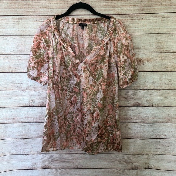 Talbots Short Sleeve Multicolor Blouse XS - Picture 1 of 4